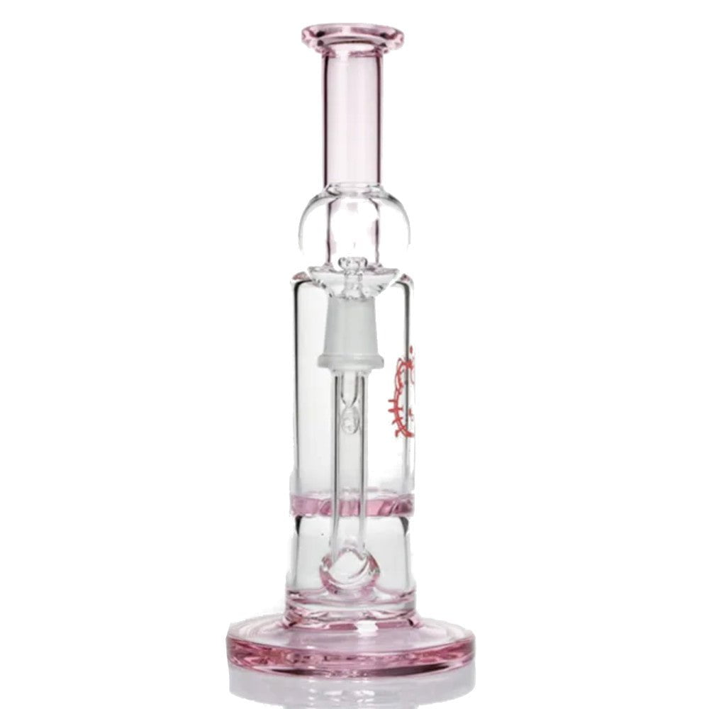 Fat Buddha Glass Bong Mini Perc Pink Kitty Bong