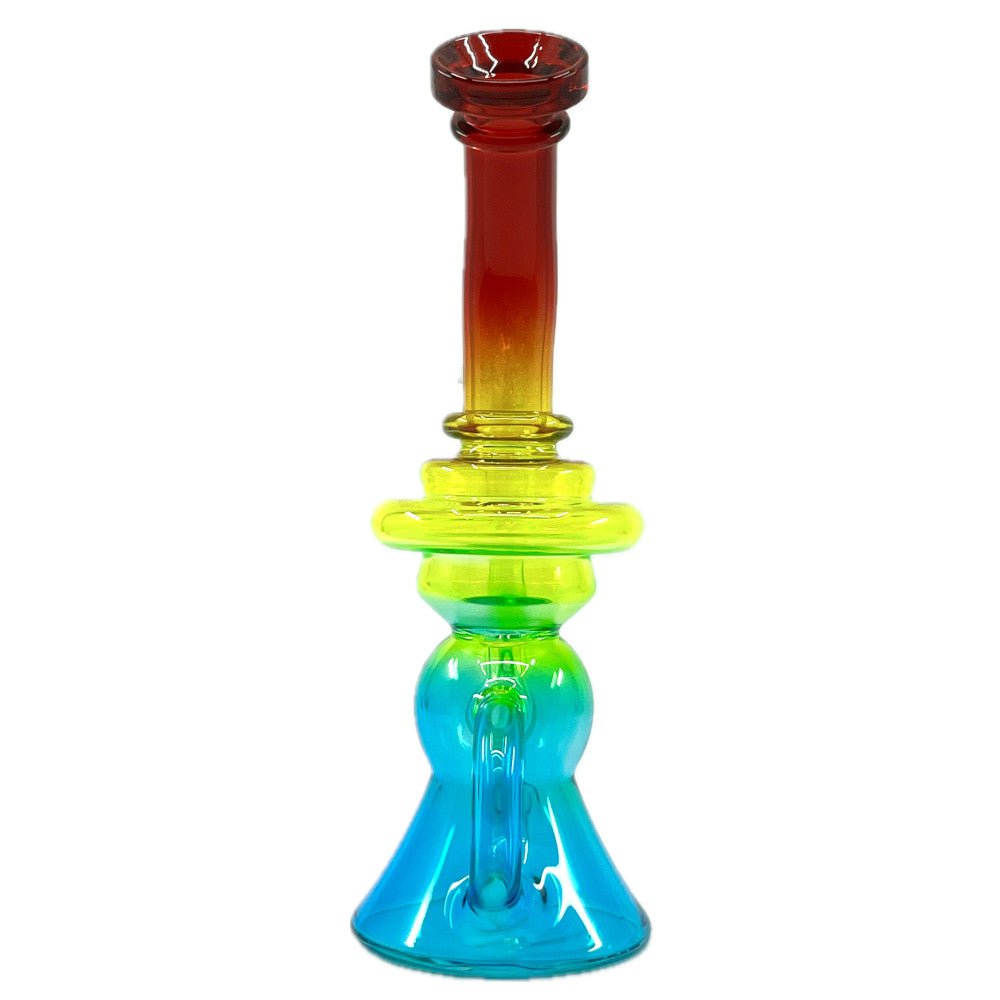 Fat Buddha Glass Bong Neon Recycler Bong