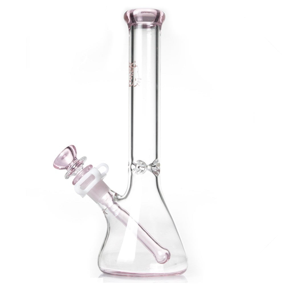 Fat Buddha Glass Bong Pink Kitty Beaker Bong