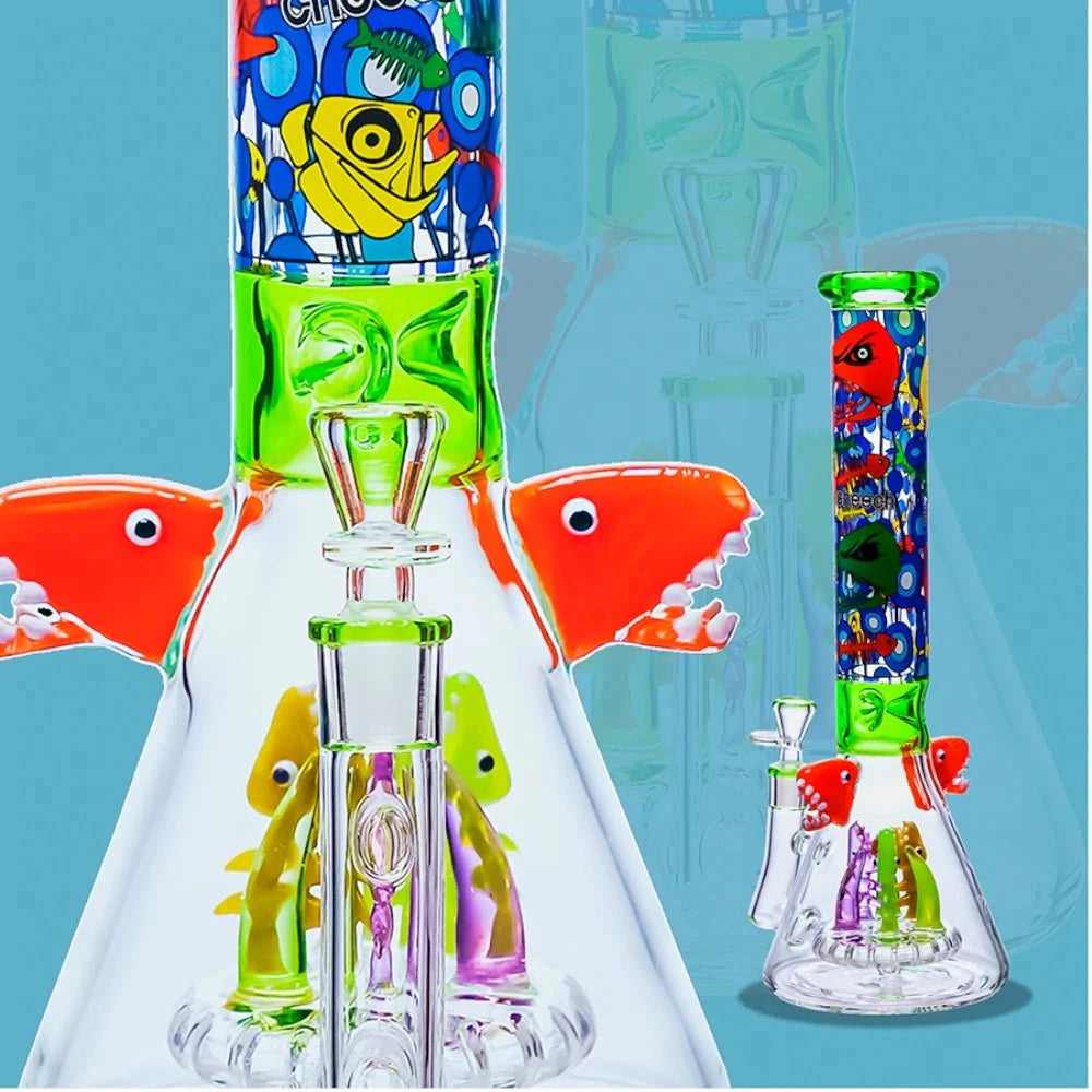 Cheech Glass Bong Pirhanna Beaker Bong