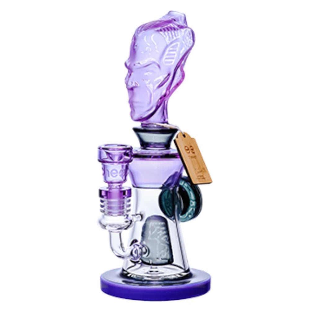 Cheech Glass Bong Purple Conscious Guru Water Pipe