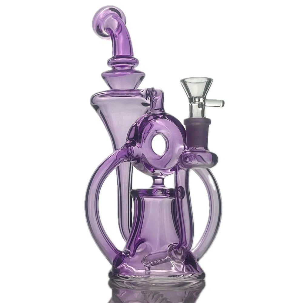 Star Wing Bong Purple Neon Recycler Water Pipe