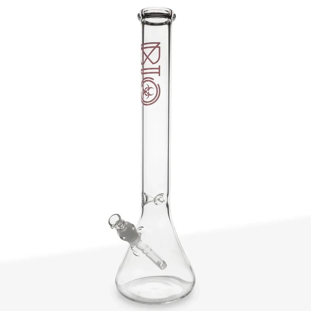 Biohazard Bong Red 18in Beaker Bong w/Ice Catcher