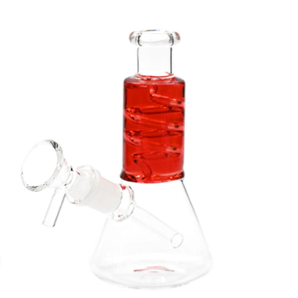 Fat Buddha Glass Bong Red Mini Freeze Beaker Bong