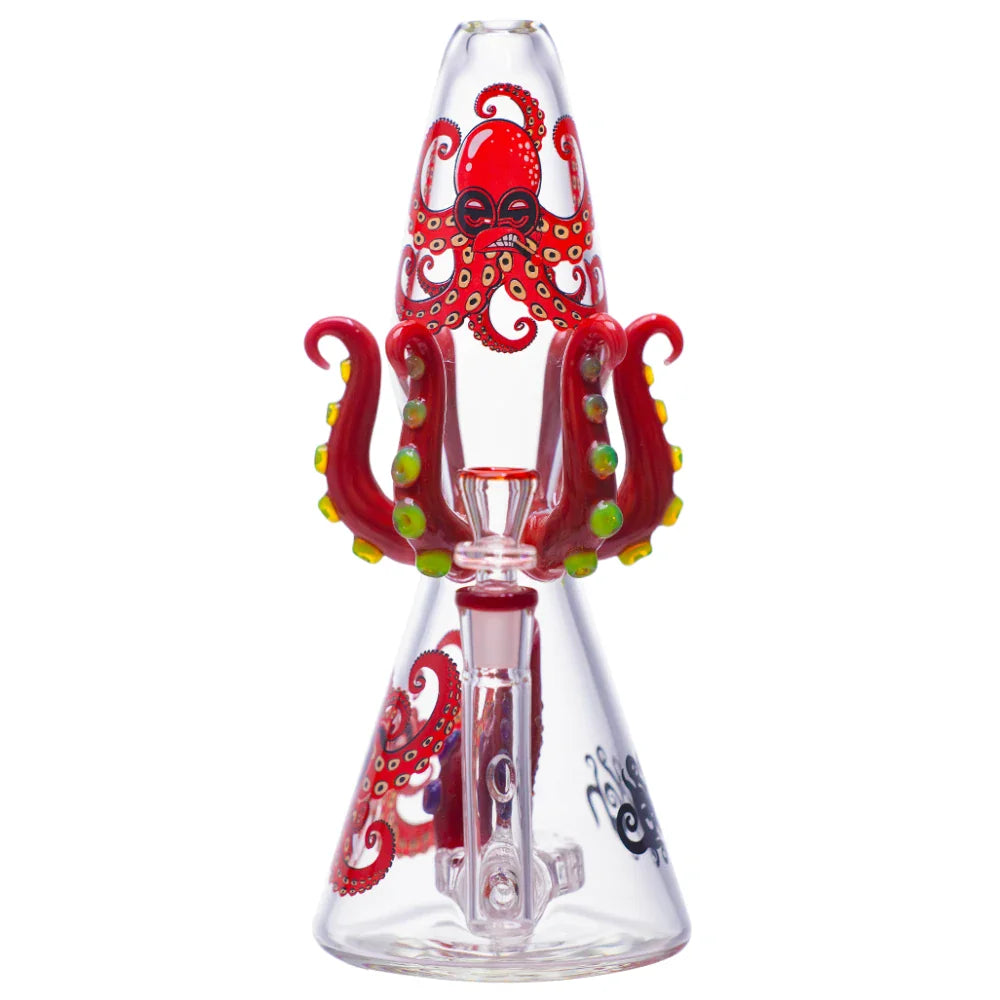 Cheech Glass Bong Red Octopus Perc Bong