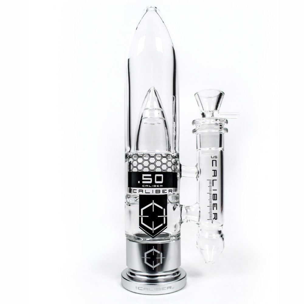 US Caliber Bong Silver 50 Caliber Glass Bong