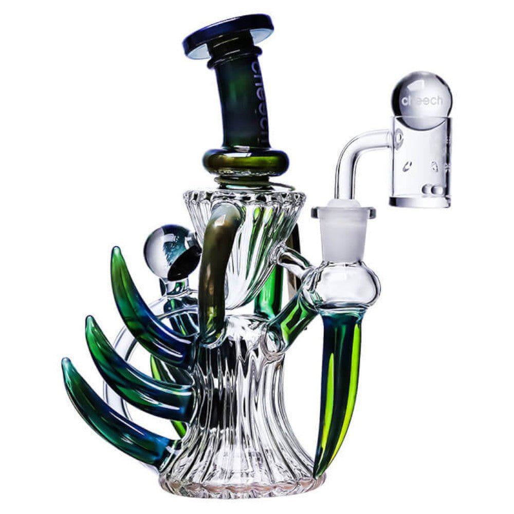 Cheech Glass Bong Teal Mini Scythe Lizard Rig