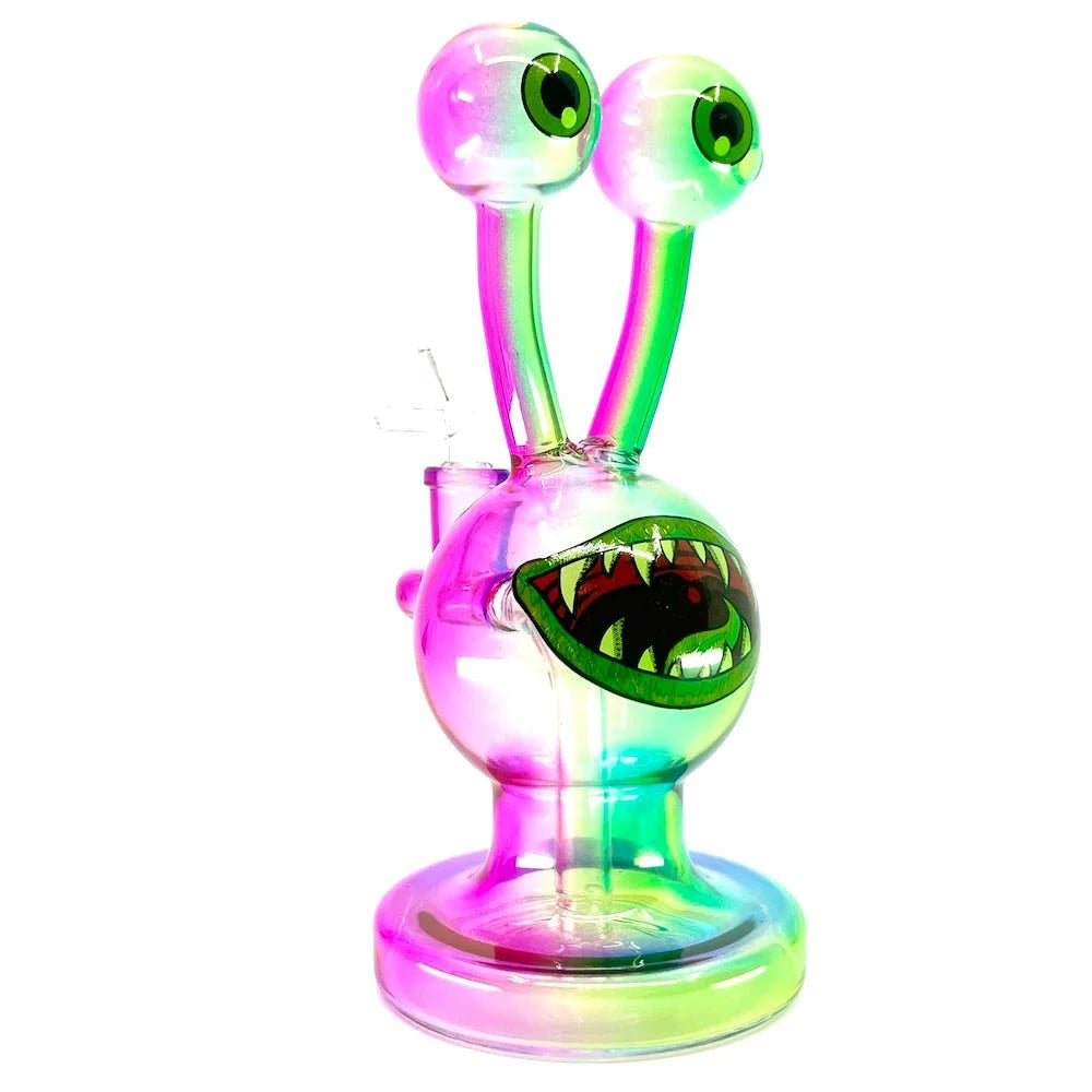 goggler The Space Goggler Bong – 7" Iridescent Alien Glass Bong