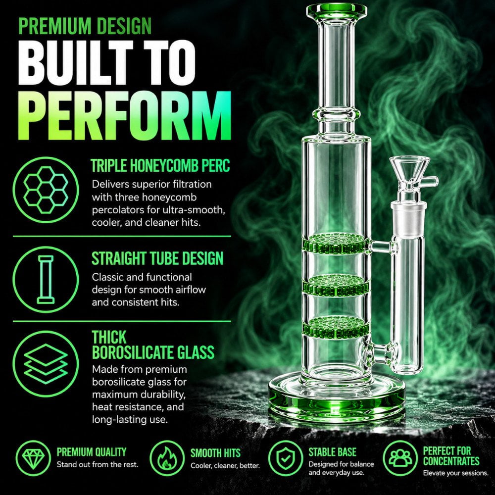 Fat Buddha Glass Bong Triple Disc Glass Bong