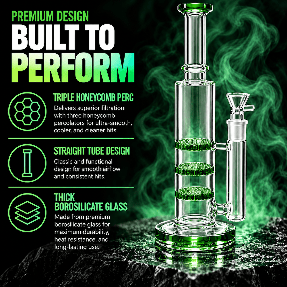 Fat Buddha Glass Bong Triple Disc Glass Bong