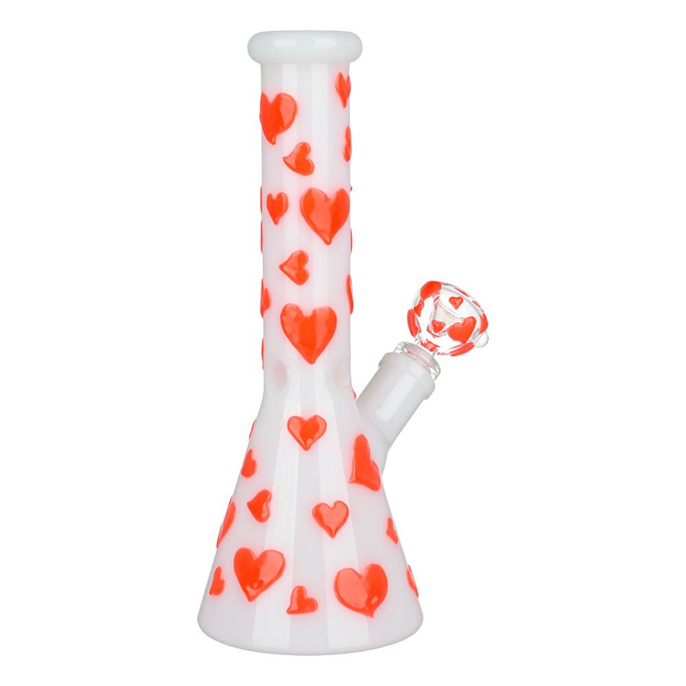 Fat Buddha Glass Bong V-Day Heart Glow in the Dark Bong