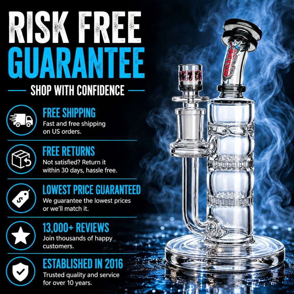 HITTN Bong Wide Base Triple Perc Bong