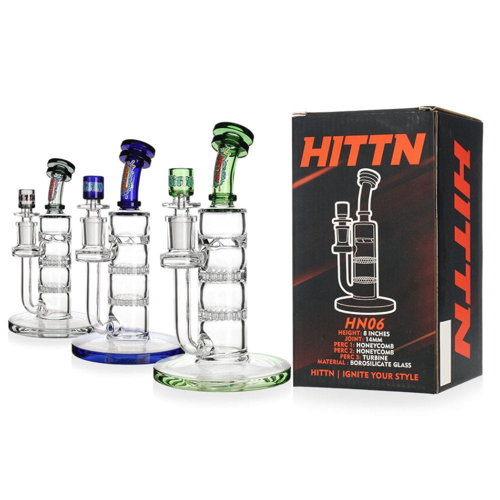 HITTN Bong Wide Base Triple Perc Bong