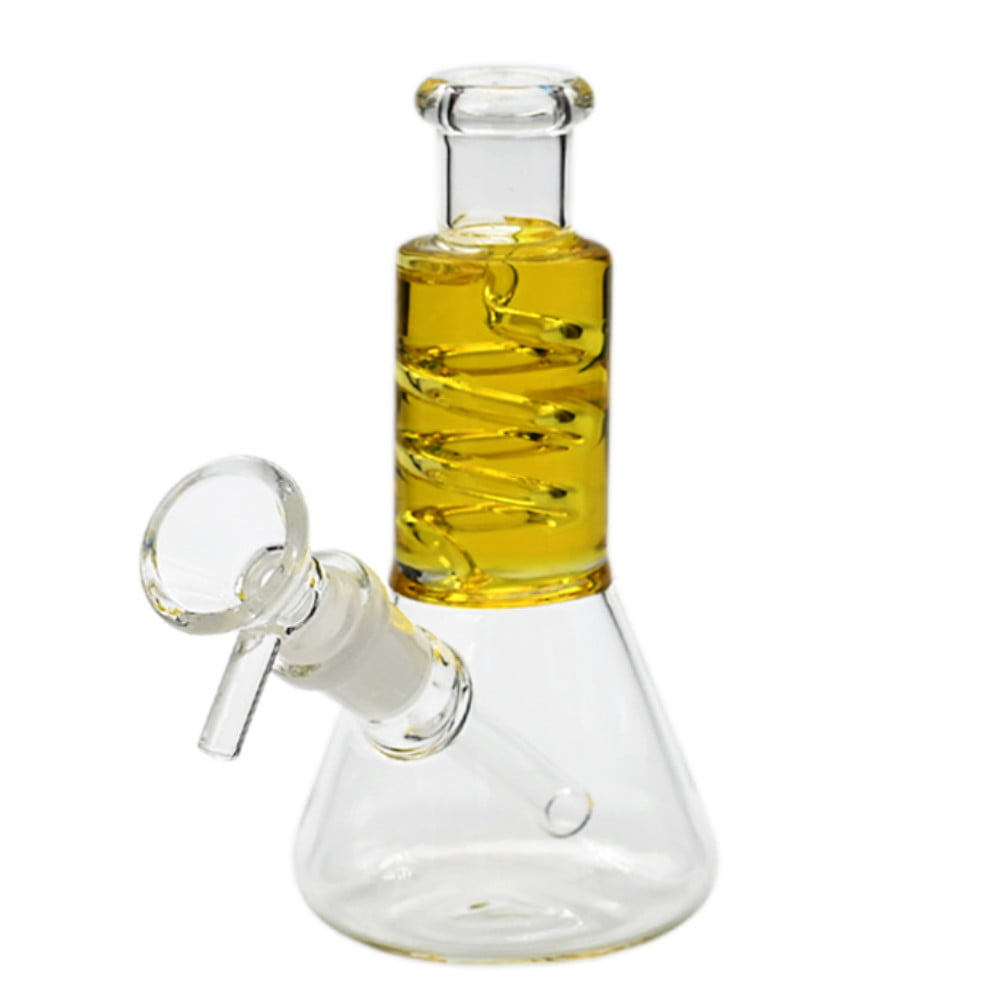 Fat Buddha Glass Bong Yellow Mini Freeze Beaker Bong