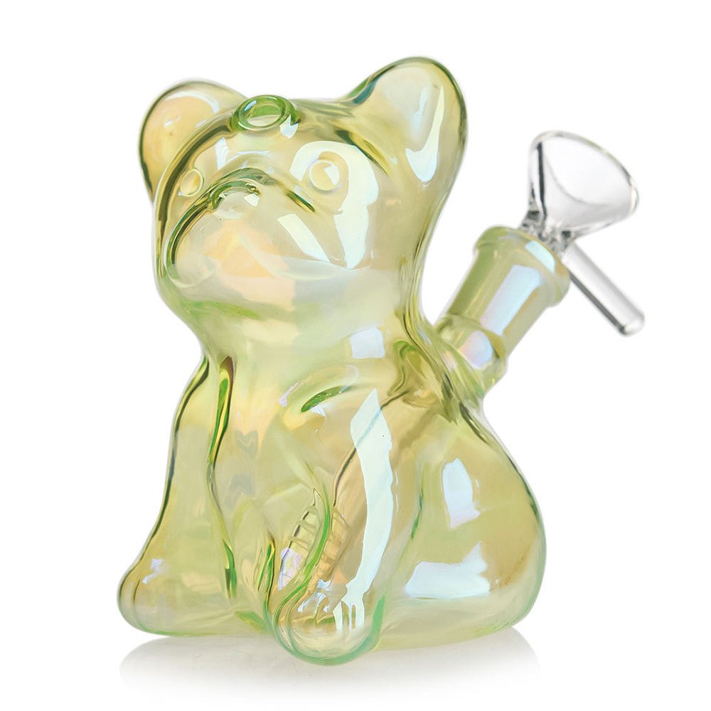 Fat Buddha Glass Bong Yellow Puppy Dog Bong