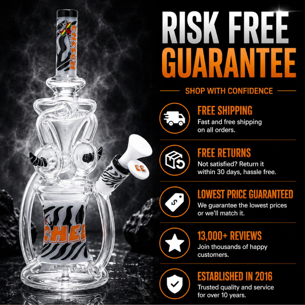 Cheech Glass Bong Zebra Recycler Bong