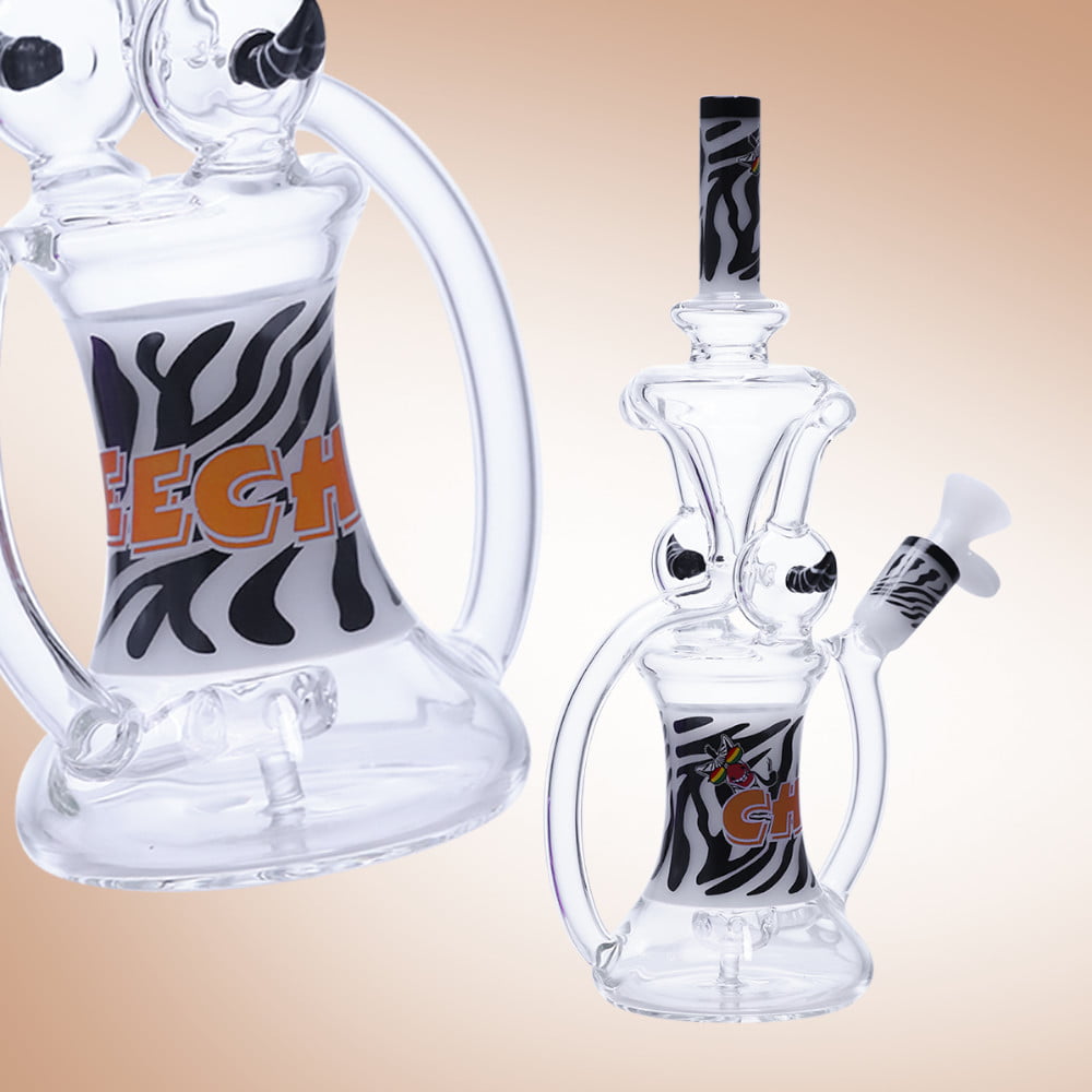 Cheech Glass Bong Zebra Recycler Bong