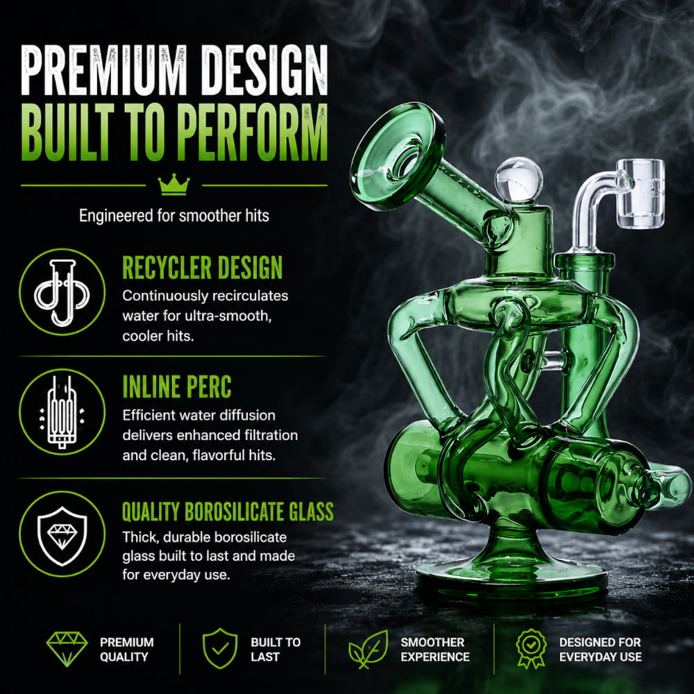 Cheech Glass Dab Rigs Mini Inline Recycler Dab Rig