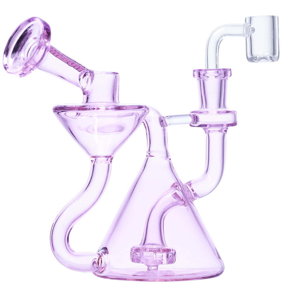 Cheech Glass Dab Rigs Pink Recycler Disc Dab Rig