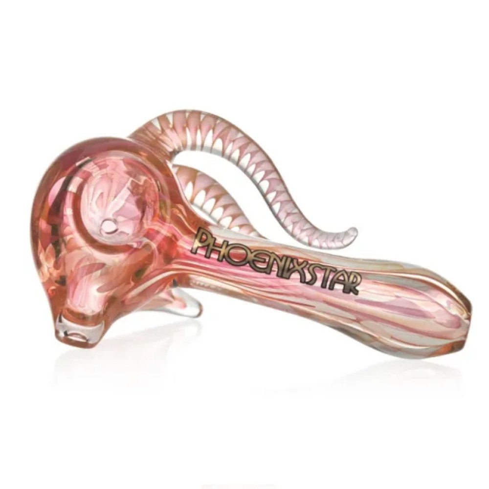 Fat Buddha Glass Gold Horn Pipe