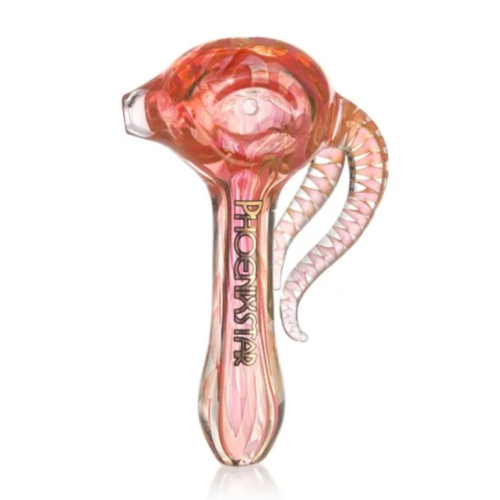 Fat Buddha Glass Gold Horn Pipe