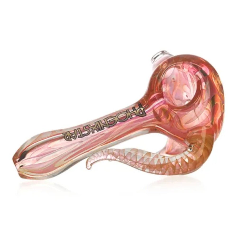 Fat Buddha Glass Gold Horn Pipe