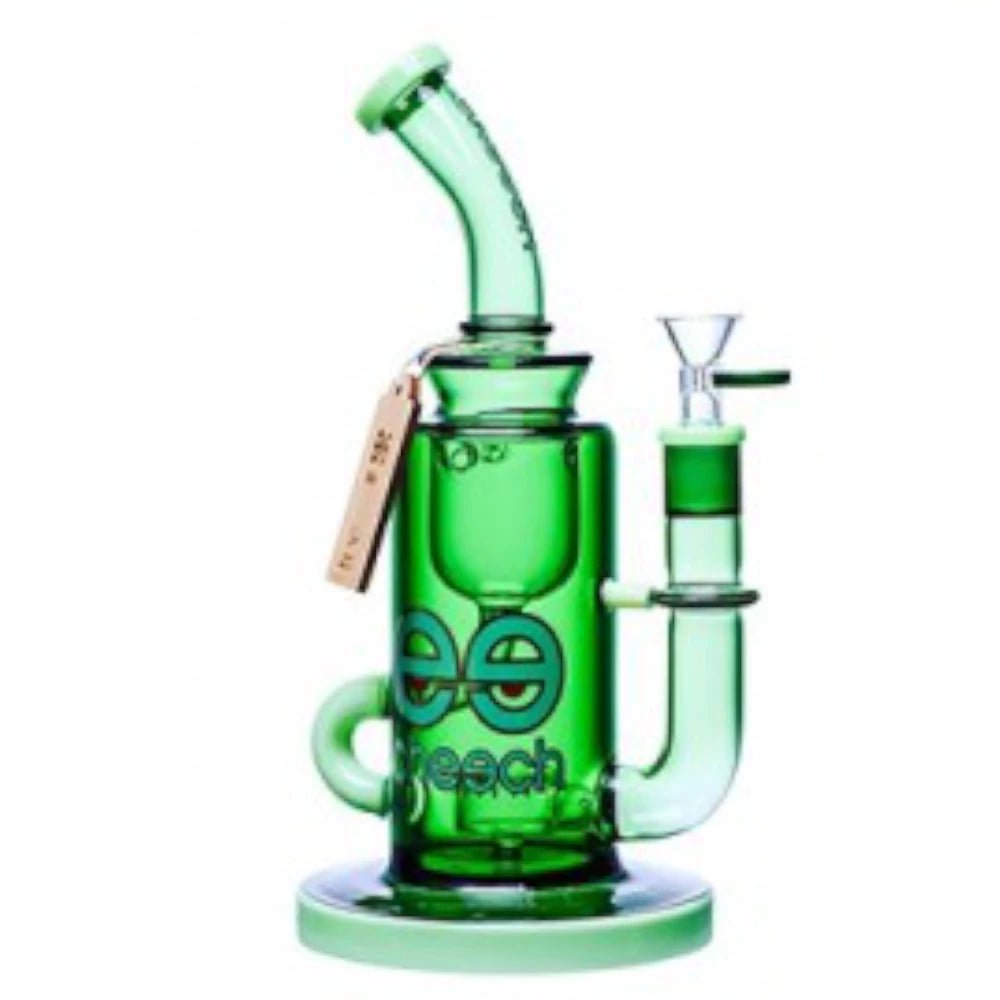 Fat Buddha Glass Green Inner Recycler Water Pipe