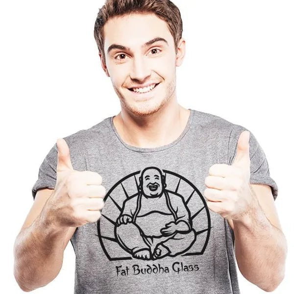 Fat Buddha Glass Grey T Shirt
