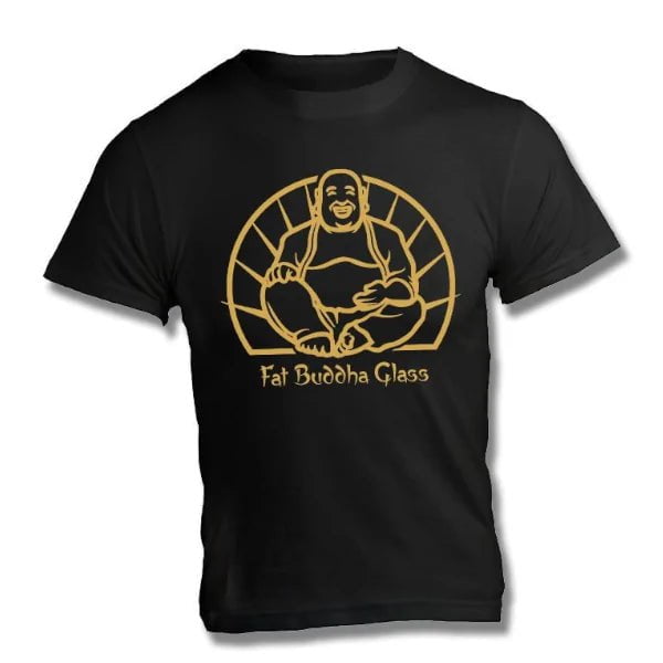 Fat Buddha Glass Mens Black T-Shirt