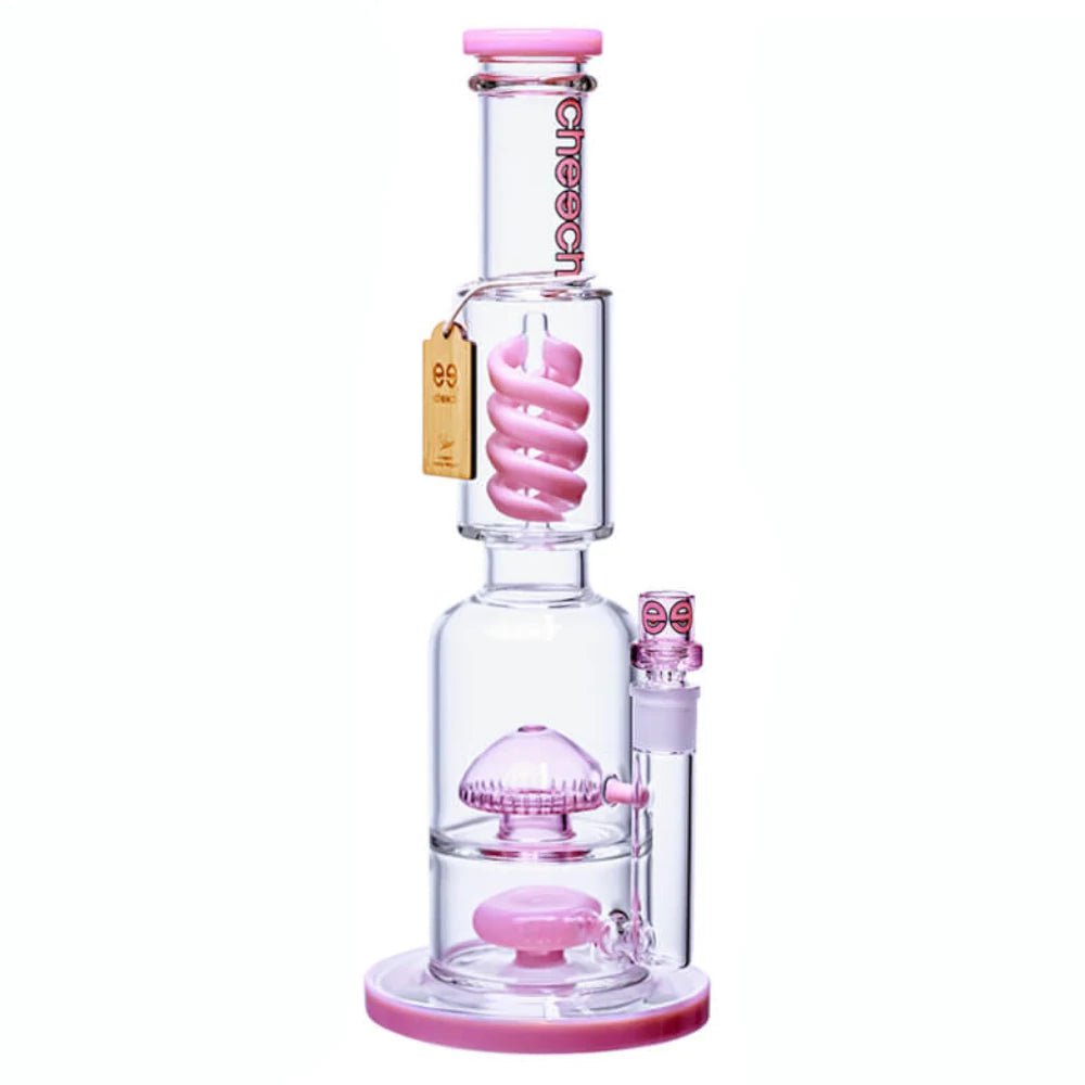 Fat Buddha Glass Pink Triple Threat Water Pipe