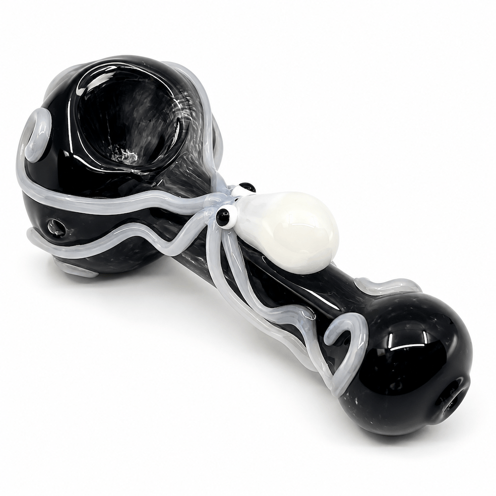 Fat Buddha Glass Pipe Black Octo Boss Pipe