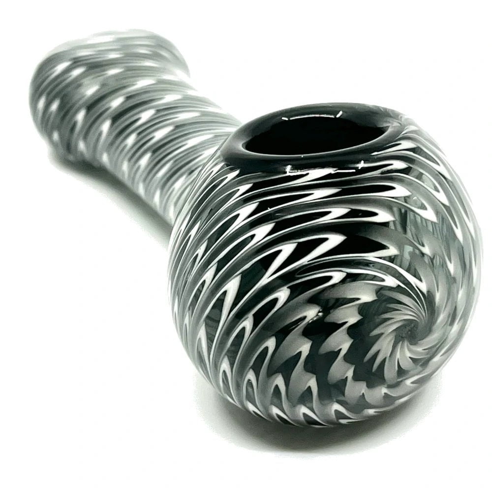 Fat Buddha Glass Pipe Black Slotted Bowl Pipe
