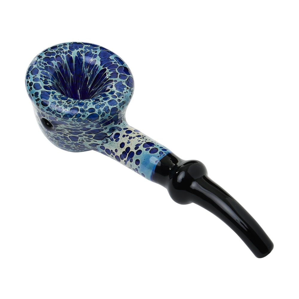 Fat Buddha Glass Pipe Blue Fleur Pipe