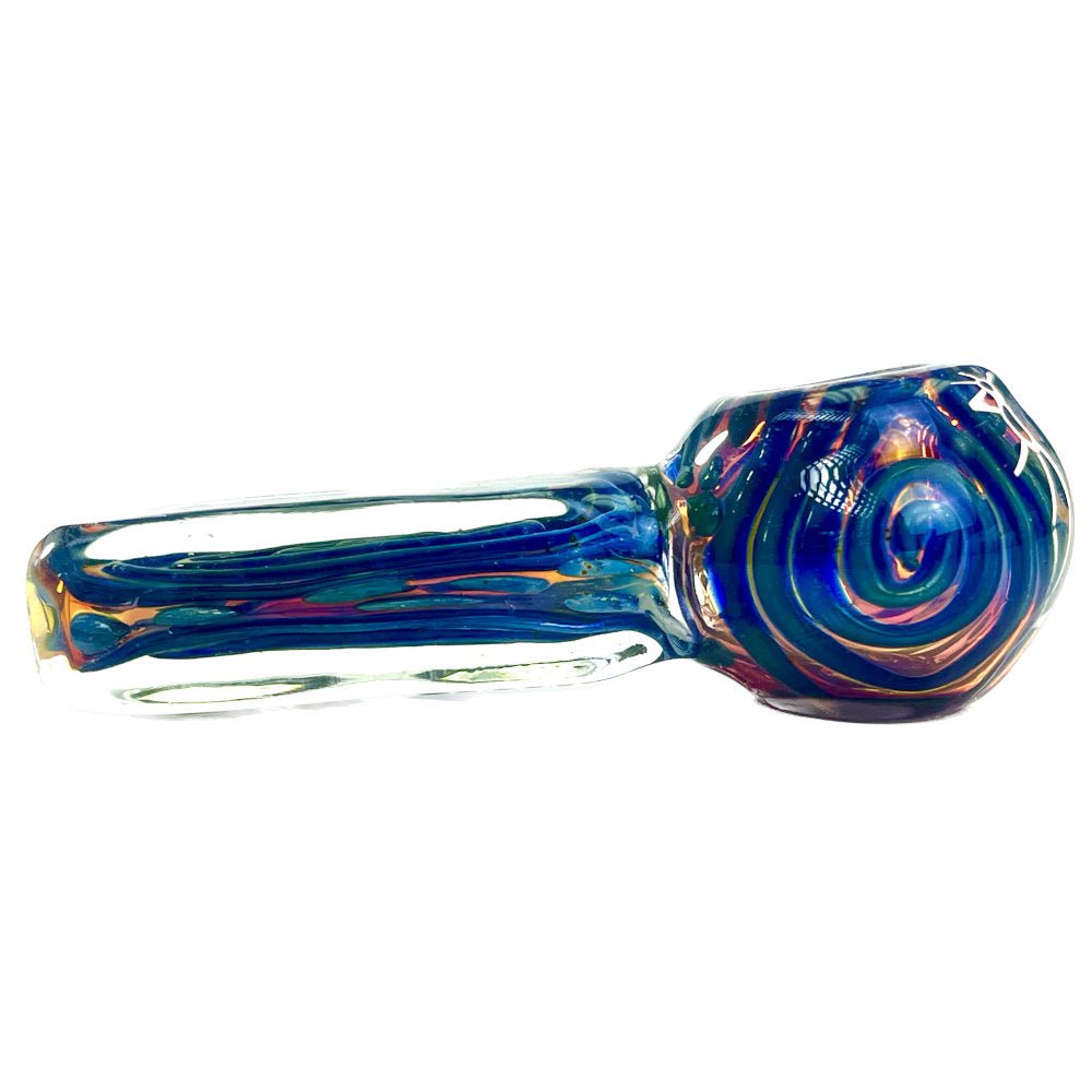 Fat Buddha Glass Pipe Blue Fumed Built In Screen Pipe