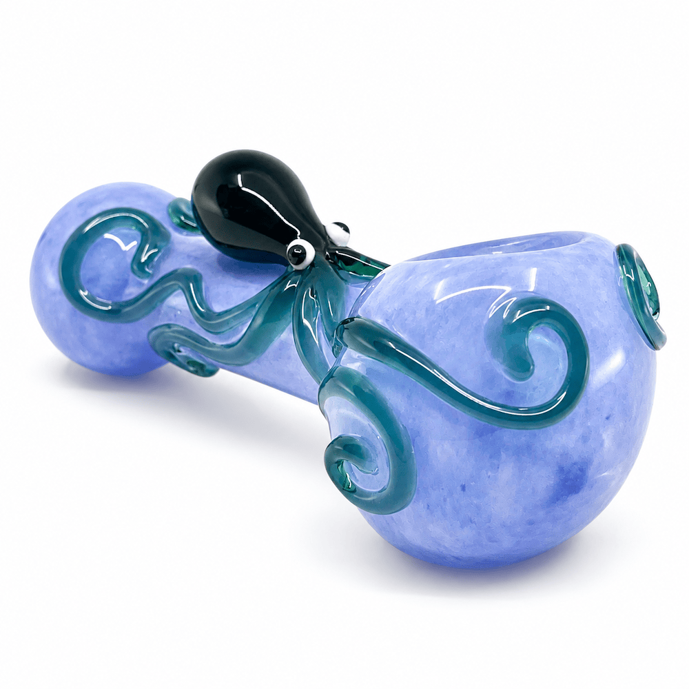 Fat Buddha Glass Pipe Blue Octo Boss Pipe