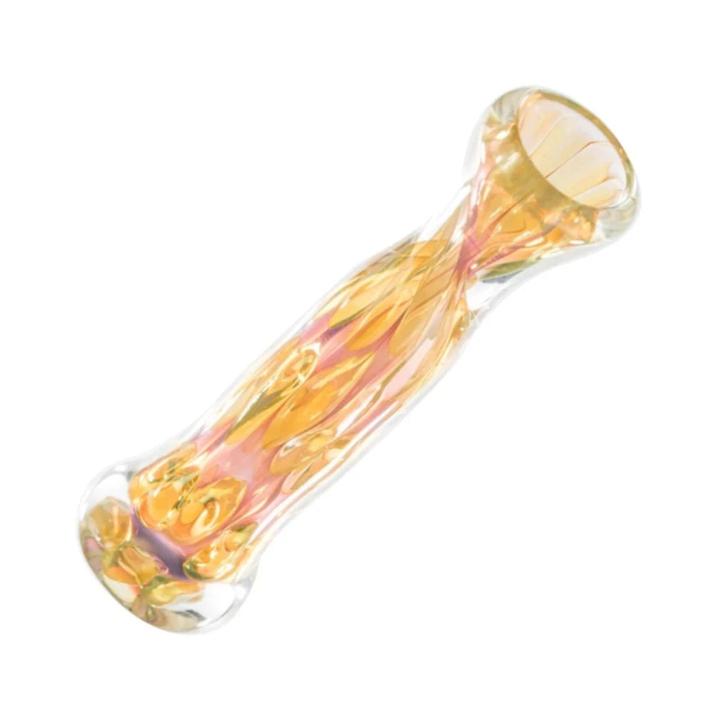 Fat Buddha Glass Pipe Chillum 24k Gold Fumed One-hitter