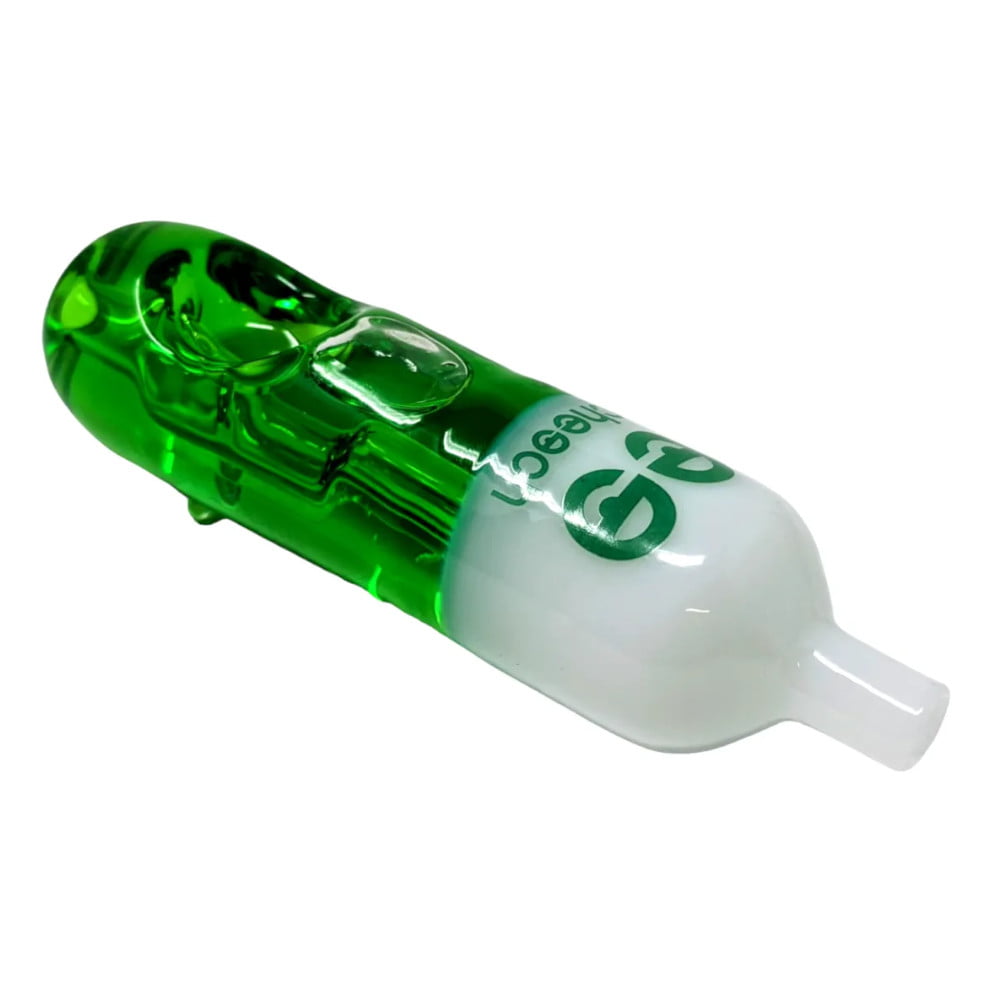 Cheech Glass Pipe Green Chill Pill Freezable Pipe