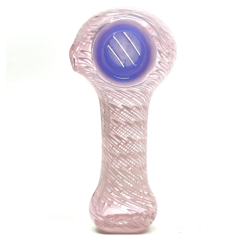 Fat Buddha Glass Pipe Pink Slotted Bowl Pipe