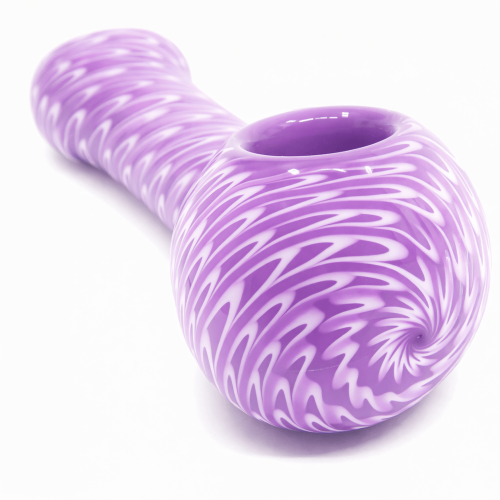 Fat Buddha Glass Pipe Purple Slotted Bowl Pipe