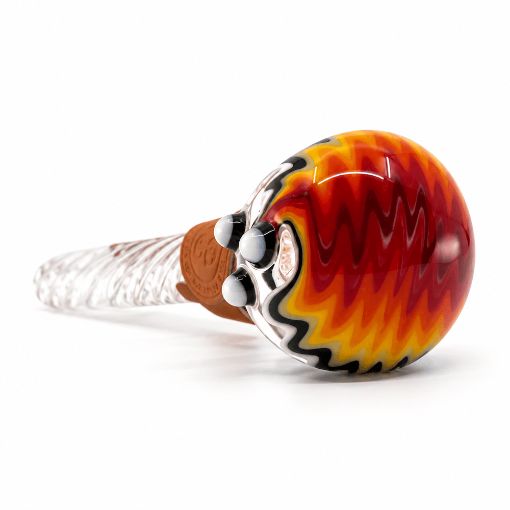 Cheech Glass Pipe Red Colorful Wig-Wag Spoon Pipe