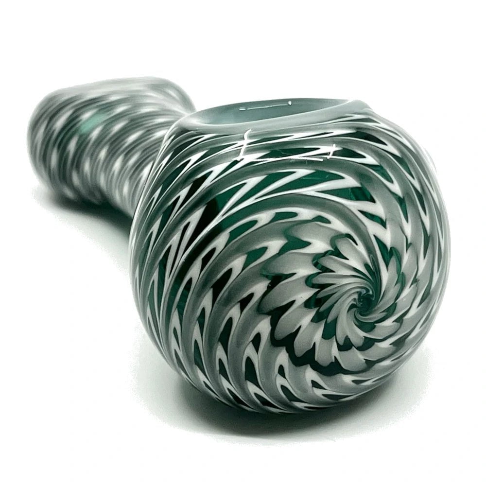 Fat Buddha Glass Pipe Teal Slotted Bowl Pipe