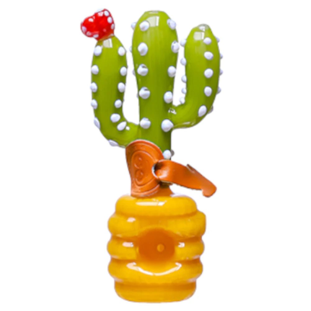 Cheech Glass PIpe Yellow Cactus Hand Pipe