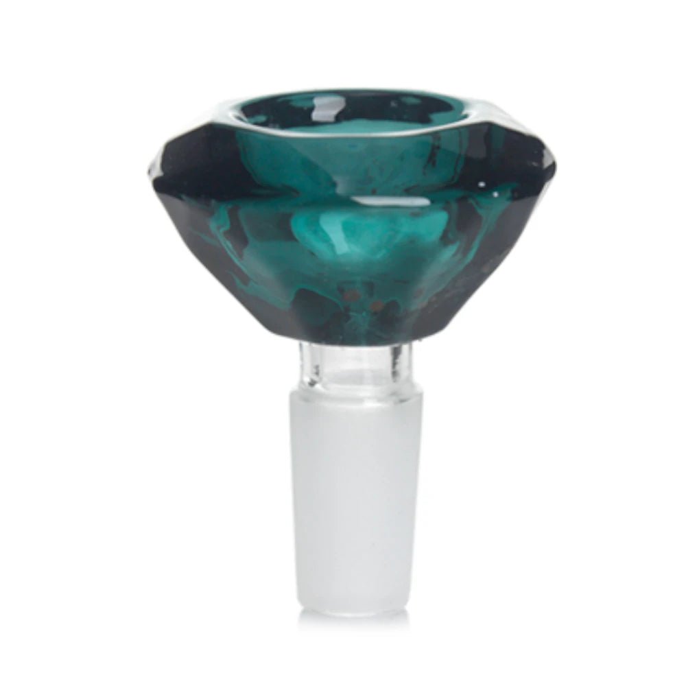 Fat Buddha Glass Teal 18mm Diamond Bong Bowl