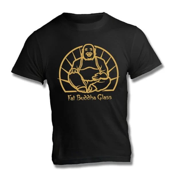 Fat Buddha Glass Womens Black T-Shirt