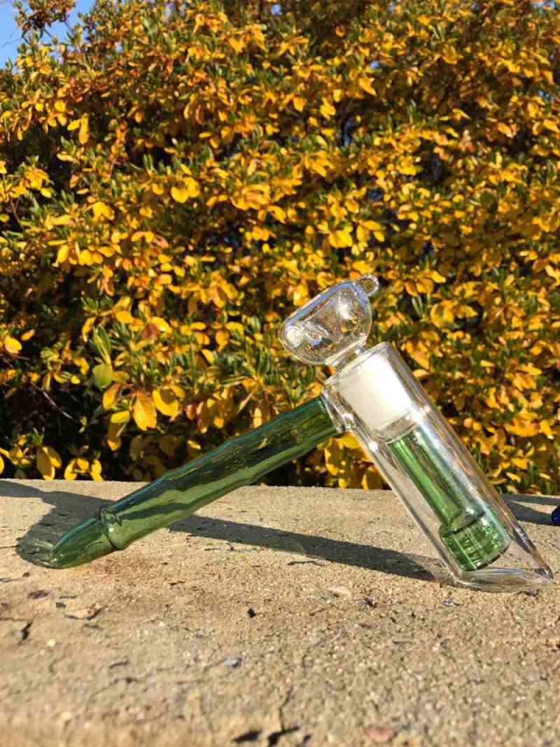 Fat Buddha Glass 8" / green Percolator Bubbler