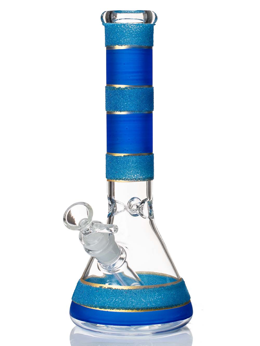 Blue Bubble Grip Bong Fat Buddha Glass
