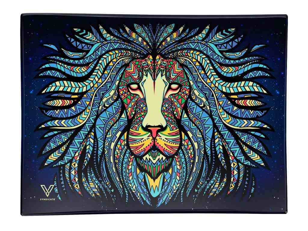 V Syndicate Accessories Glass Tray Tribal Lion