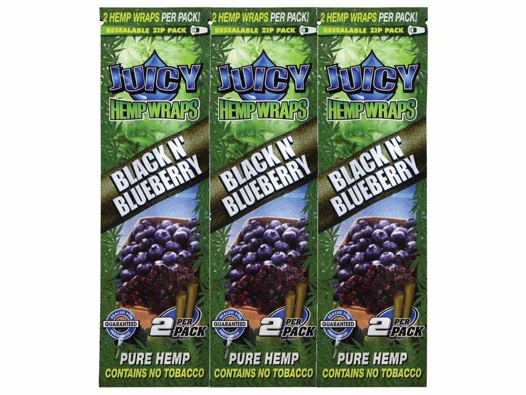 Juicy Hemp Wraps Accessories Juicy Hemp Wraps Black N Blueberry 3 packs (6 wraps)