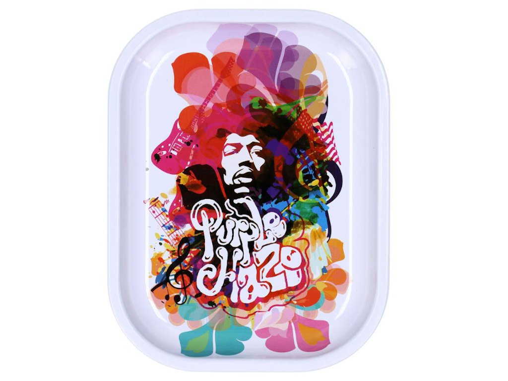 Small Jimi Hendrix Rolling Tray Fat Buddha Glass