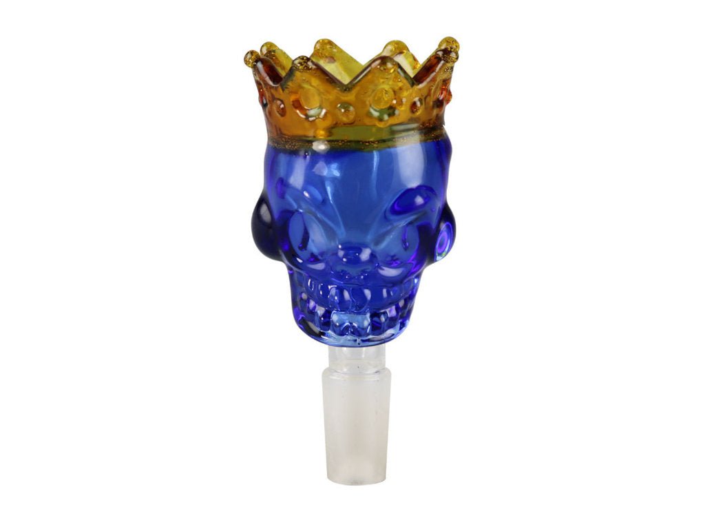 Fat Buddha Glass Blue King Crown Skull Bong Bowl